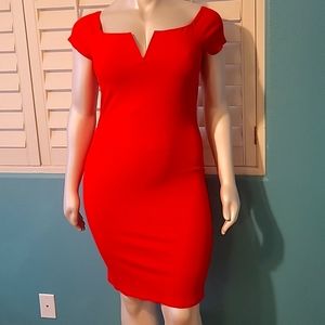 Red midi dress size 2x.
